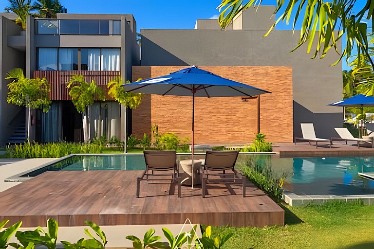 Apto de Luxo em Condo a 50m do Mar em Japaratinga