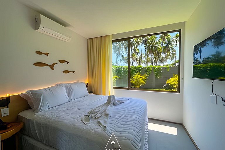 Apto de Luxo em Condo a 50m do Mar em Japaratinga