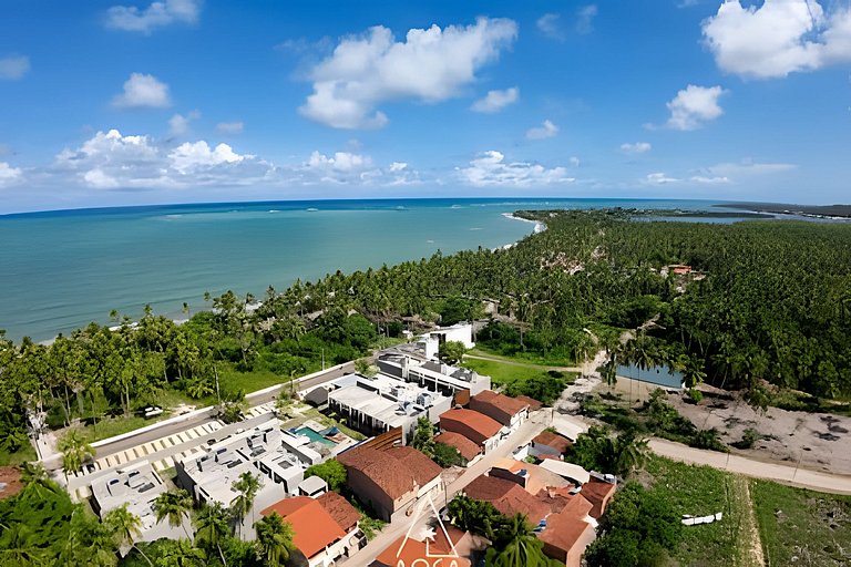 Flat Pistachio em Condo Resort a 50 metros do Mar