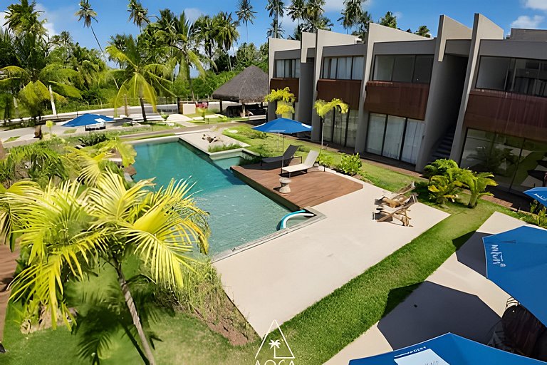 Flat Pistachio em Condo Resort a 50 metros do Mar