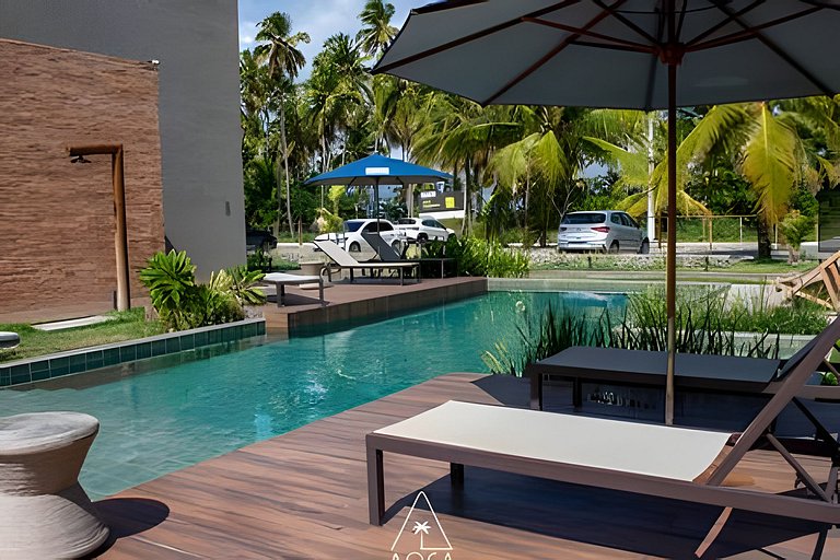 Flat Pistachio em Condo Resort a 50 metros do Mar
