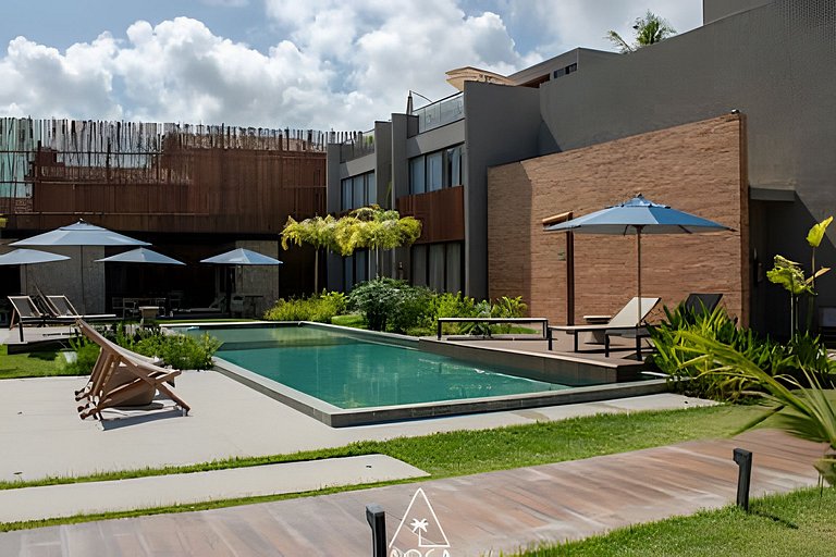 Flat Pistachio em Condo Resort a 50 metros do Mar