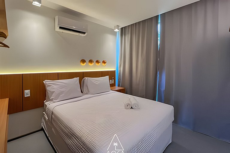 Flat Pistachio em Condo Resort a 50 metros do Mar