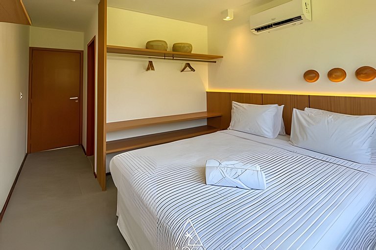 Flat Pistachio em Condo Resort a 50 metros do Mar