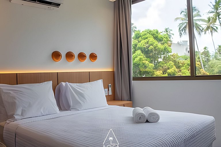 Flat Pistachio em Condo Resort a 50 metros do Mar