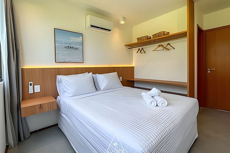 Flat Pistachio em Condo Resort a 50 metros do Mar