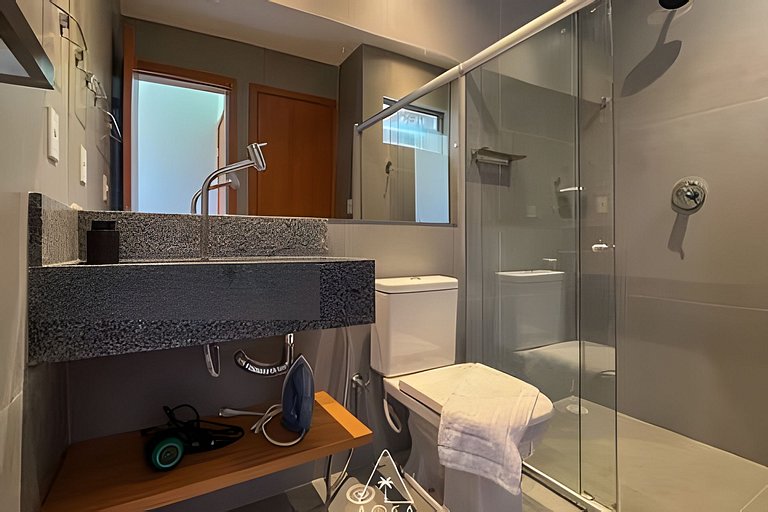 Flat Pistachio em Condo Resort a 50 metros do Mar