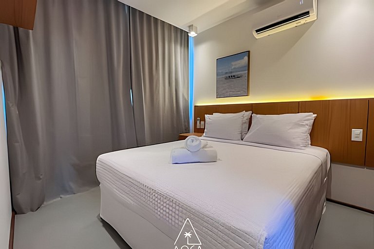Flat Pistachio em Condo Resort a 50 metros do Mar