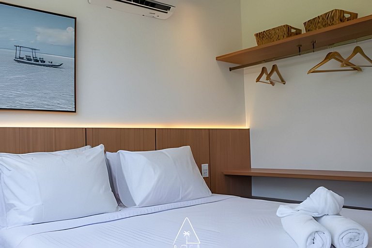 Flat Pistachio em Condo Resort a 50 metros do Mar