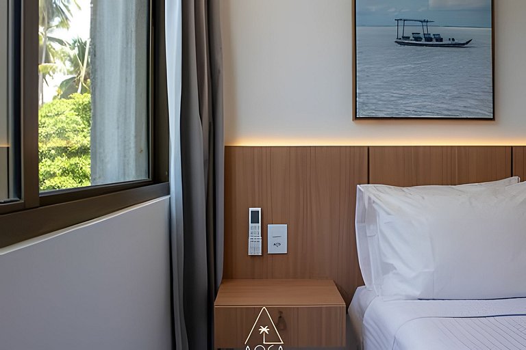 Flat Pistachio em Condo Resort a 50 metros do Mar