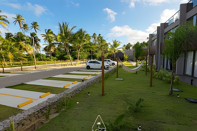 Flat Pistachio em Condo Resort a 50 metros do Mar