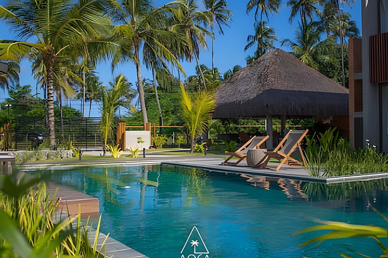 Beachfront Studio in Japaratinga by the Pool