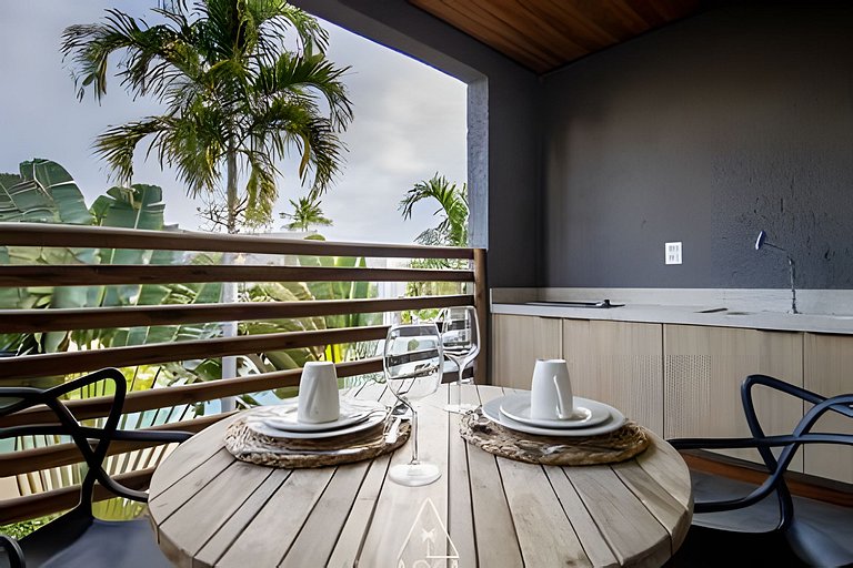 Studio frente Piscina em Condo Resort no Patacho