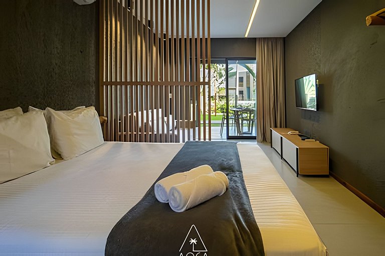 Studio com Vista para Piscina em Condomínio resort