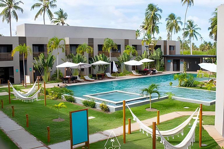 Studio com Vista para Piscina em Condomínio resort