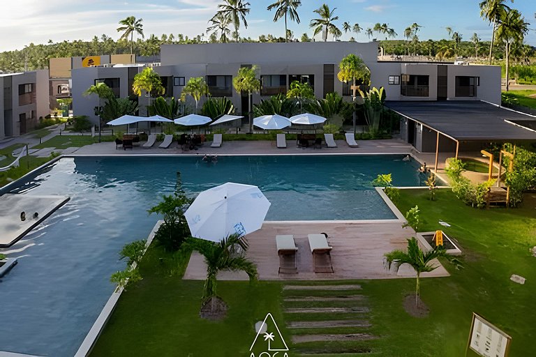 Studio com Vista para Piscina em Condomínio resort