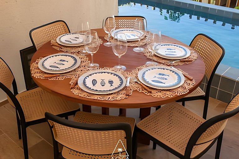 Duplex com piscina na Praia do Marceneiro