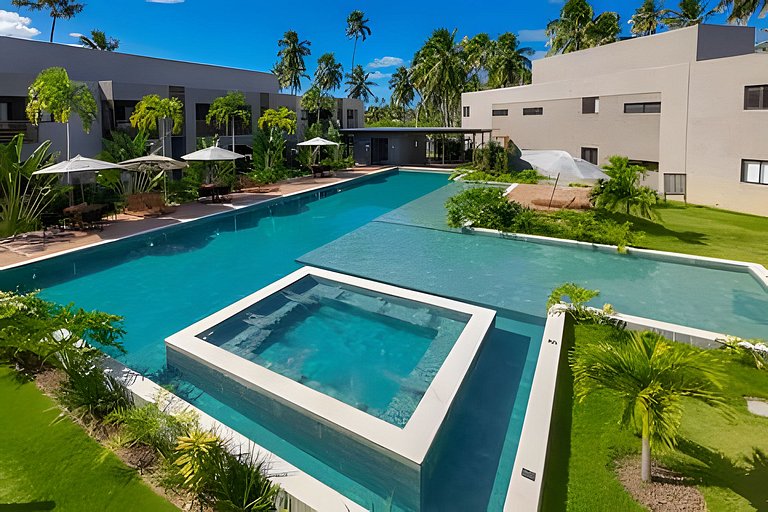 Flat Refúgio do Mar | 2Q | Vista Única da Piscina