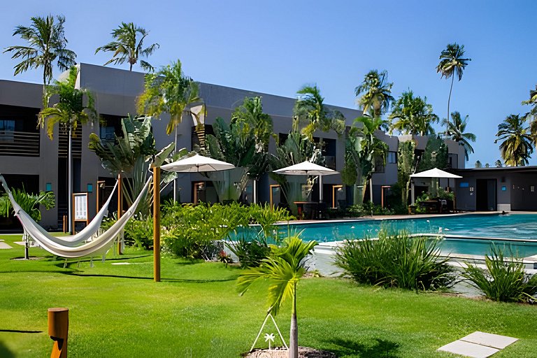 Flat Refúgio do Mar | 2Q | Vista Única da Piscina