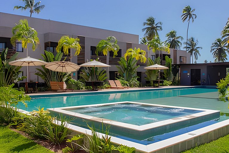 Flat Refúgio do Mar | 2Q | Unique View of the Pool