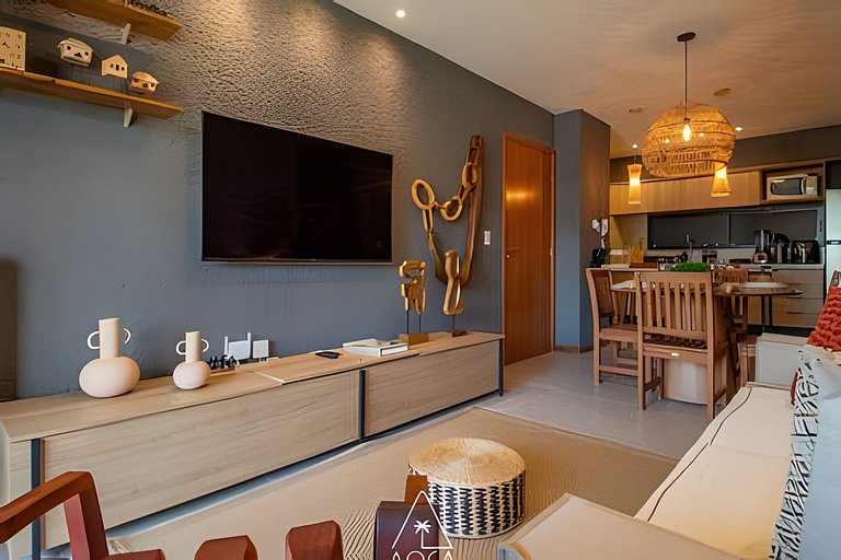 Flat Refúgio do Mar | 2Q | Vista Única da Piscina