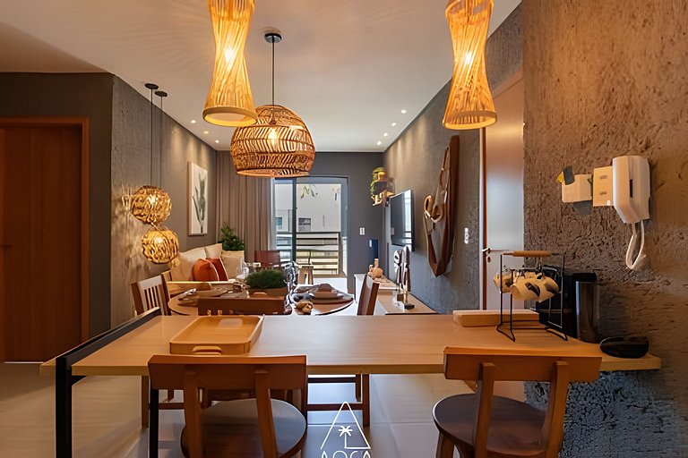 Flat Refúgio do Mar | 2Q | Vista Única da Piscina