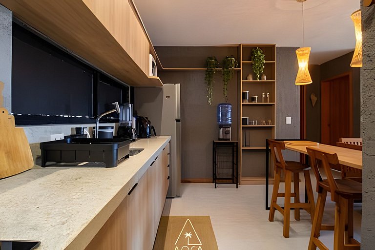 Flat Refúgio do Mar | 2Q | Vista Única da Piscina