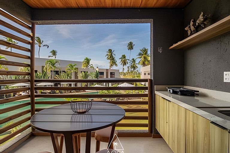 Flat Refúgio do Mar | 2Q | Vista Única da Piscina