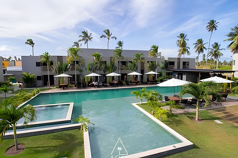 Flat Refúgio do Mar | 2Q | Vista Única da Piscina