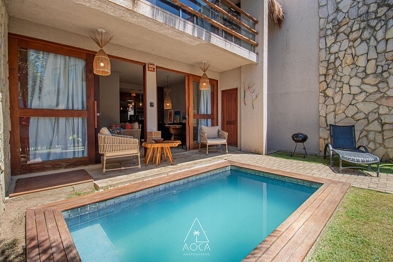 3 Suítes a 50m da Praia do Patacho, com Piscina