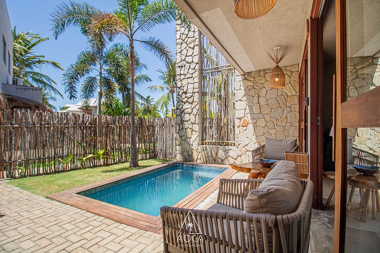 3 Suítes a 50m da Praia do Patacho, com Piscina