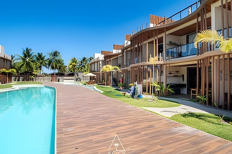 Apto 2 Quartos no Naay com Vista frente Piscina