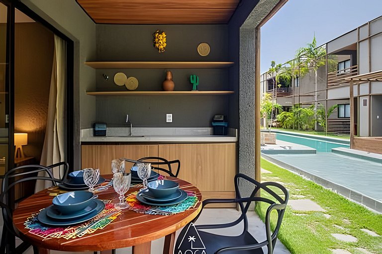 Studio com Vista Piscina na Praia de Milagres