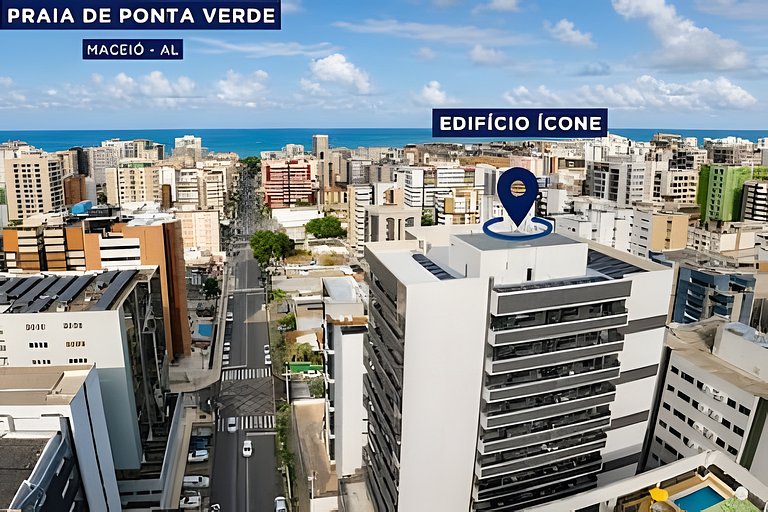 Apto com Vista Mar na Praia de Ponta Verde, Maceió