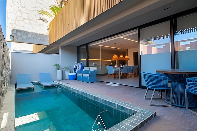Triplex a 80 metros do Mar com Piscina e Jacuzzi