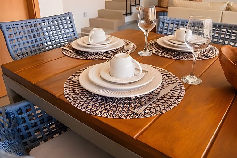 Triplex 80 meters from the sea with a pool and Jacuzzi